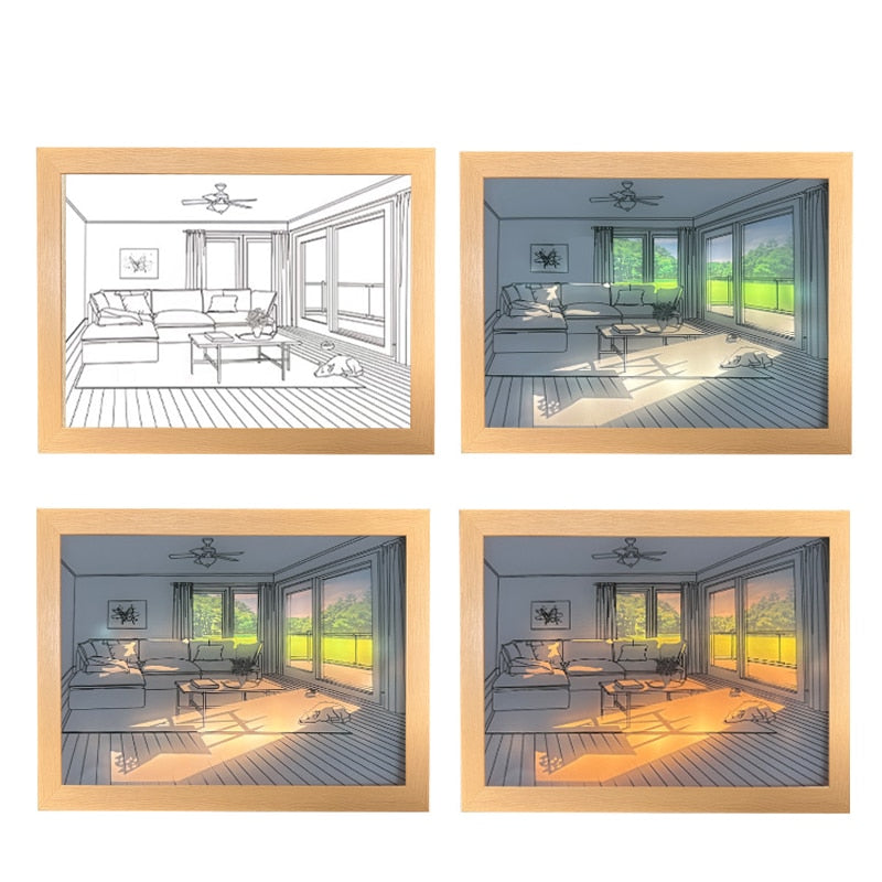 Deco Led Light Painting USB Plug Dimming Wall Artwork