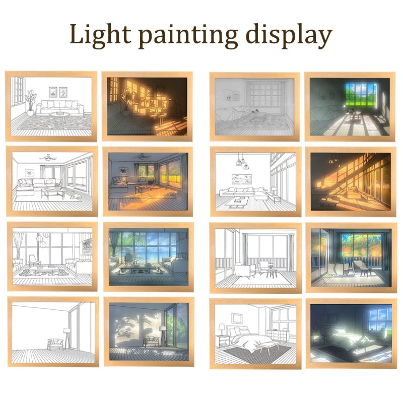 Deco Led Light Painting USB Plug Dimming Wall Artwork